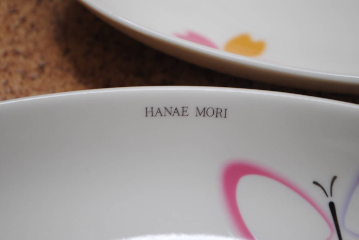 ★ぬ366●モリハナエ 食器まとめ売り●HANAE MORI/ふた付き汁椀/箸/楕円の皿/重箱/仕切り付き/蝶柄/和食器/キッチン/食事/詳細写真複数あり_画像6