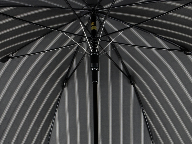  umbrella men's long umbrella WAKAO Jump umbrella Triple stripe beige × black parent .65cm 8ps.@. Jaguar do woven umbrella made in Japan 
