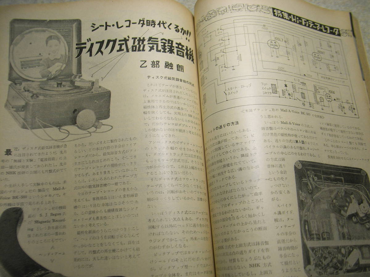  радио технология 1957 год 9 месяц номер Hi-Fi лента магнитофон специальный выпуск /ba Inno larutereko. эта усилитель. сборный 6 лампочка super / простой деформация показатель итого / диск тип магнитный запись машина 