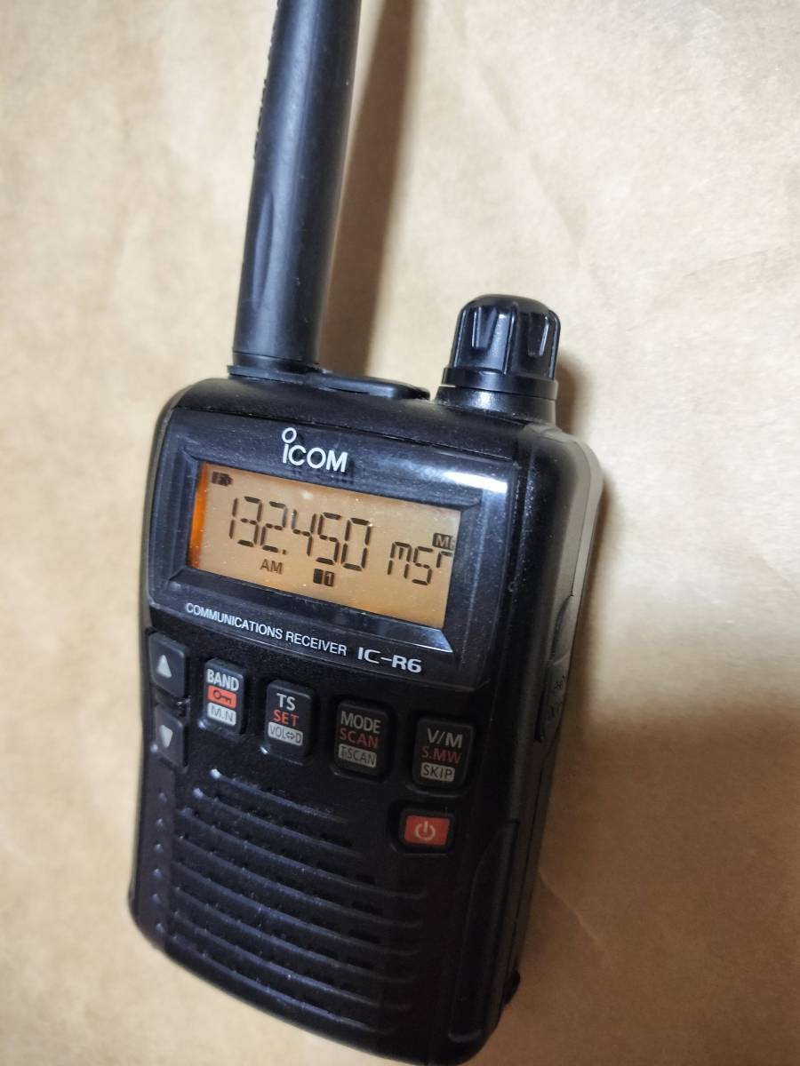 ICOM IC-R6 受信改造済み 広帯域受信機 OPC-478UC(PC接続ケーブル)+CS