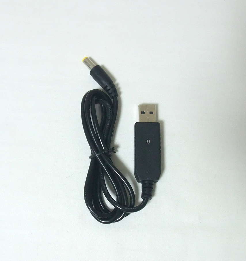 USB(DC5V)をDC9Vに昇圧する変換ケーブル（約1m、新品）_画像1