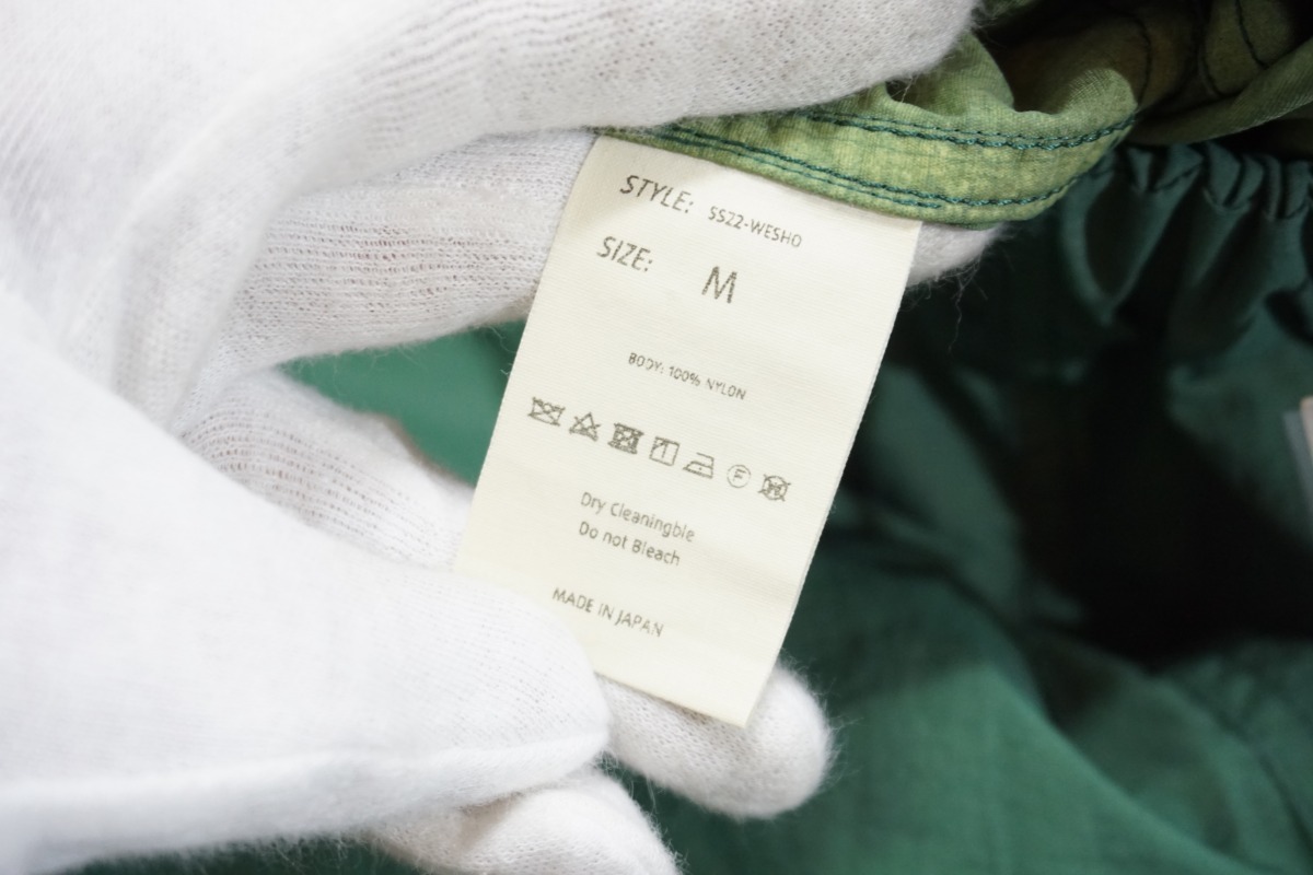  прекрасный товар 22SS ENCOMING in kamingWIDE EASY SHORTS широкий легкий шорты шорты нейлон SS22-WESHO зеленый 419N^