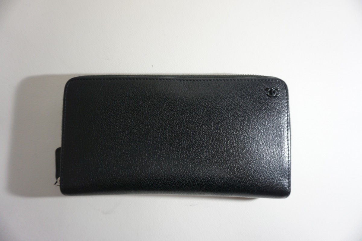 美品 国内正規 CHANEL シャネル L-GUSSET ZIP WALLET ミニ ココマーク ラウンドファスナー ジップ ロング ウォレットAP1088 黒本物419N▲_画像2