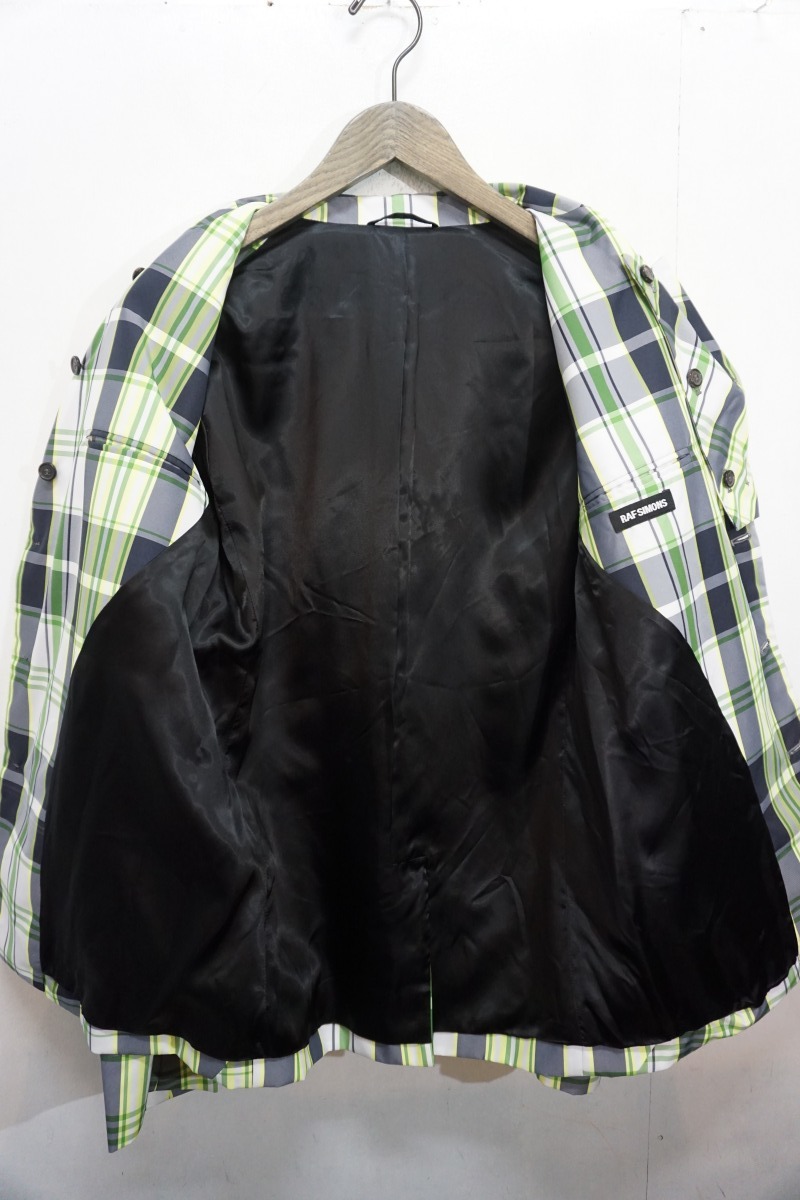 美品 国内正規12SS RAF SIMONSラフシモンズ マドラスチェック パッチ