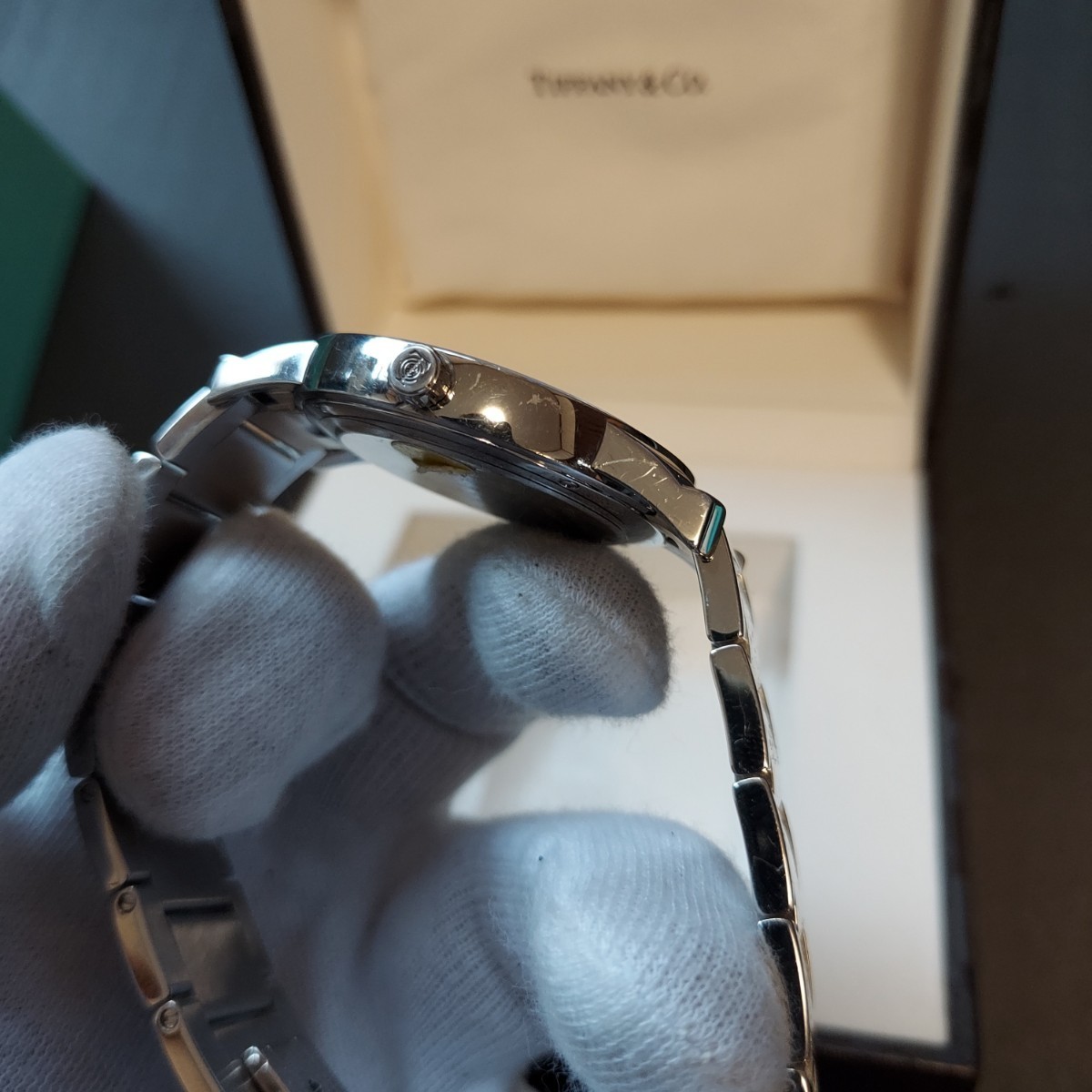 TIFFANY 腕時計 ティファニー アトラスドーム z1800.68 シルバー ホワイト文字盤 デイト クォーツ 