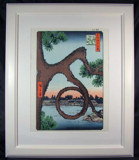 売れ筋】 *復刻木版 歌川広重浮世絵『上野山内月のまつ』額装済 その他