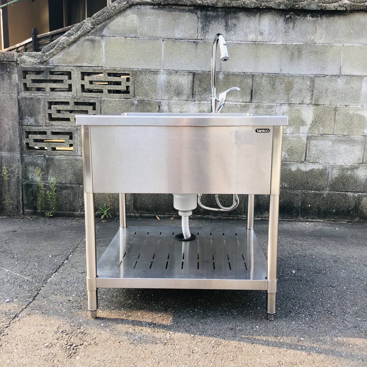 超美品 流し台 1槽シンク AD13★タニコー★シンク 蛇口付 ステンレス H785×W750×D370mm 厨房用 業務用 店舗用 流し台、シンク 超美品 流し台 1槽シンク AD13★タニコー★シンク 蛇口付 ステンレス H785×W750×D370mm 厨房用 業務用 店舗用 流し台、シンク
