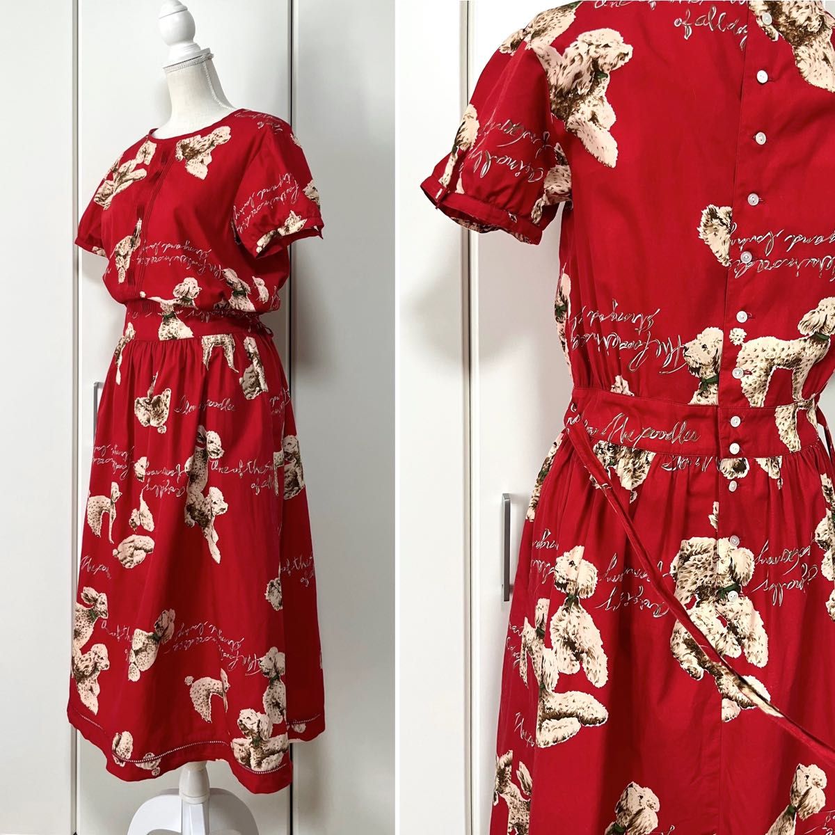 【Vintage】美品★ATSUKI ONISHI プードル柄ワンピース