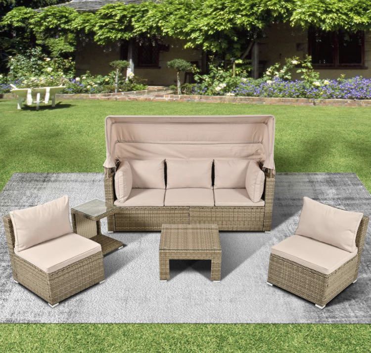  garden furniture garden table garden chair beige 