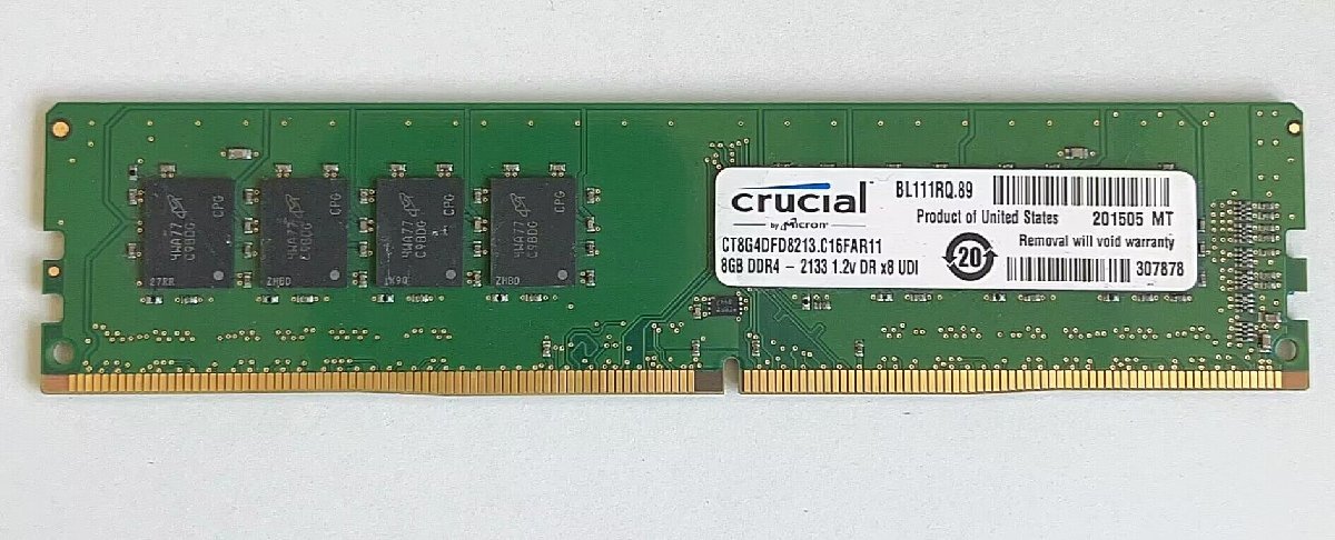 ★送料無料★crucial PC4-2133 DDR4 8GB×1 デスクトップ用メモリ★動作品★PC111_画像1