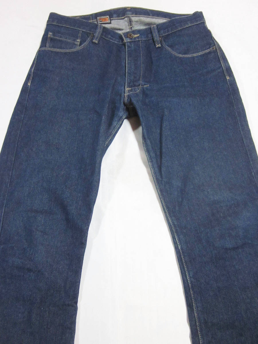 送料無料!!　メキシコ製　濃紺　VOLCOM JEANS　ボルコムジーンズ　ブーツカット　5P　デニムパンツ　ジーンズ　インディゴ　32　W約85CM_画像3