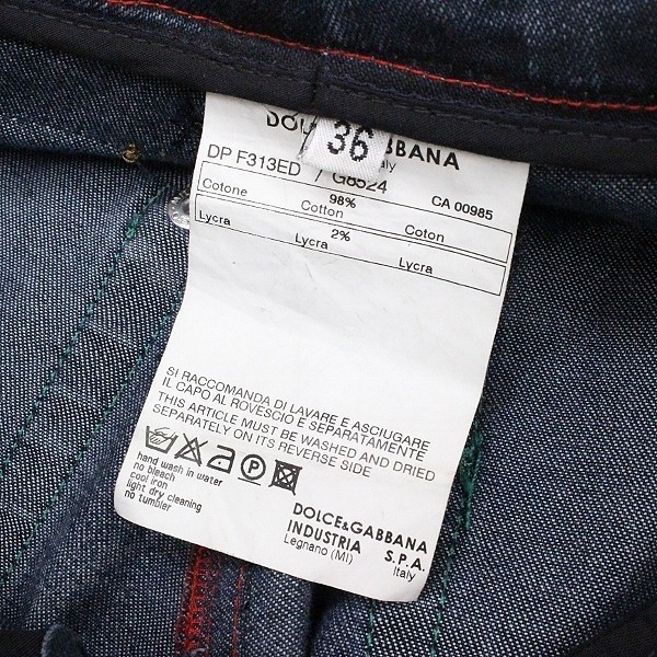  внутренний стандартный товар *DOLCE&GABBANA Dolce & Gabbana стрейч Logo Gold металлические принадлежности - lako patch укороченные брюки Denim брюки джинсы 36