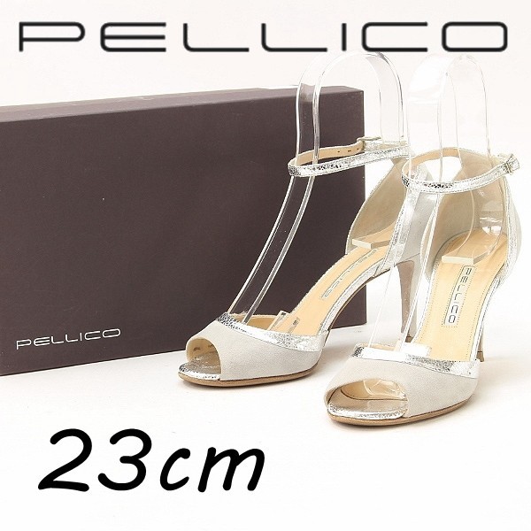 ◆ Pellico Pelico Pelico Sede x кожаный ремешок лодыжки открытые насосы с топ -платчиком светло -серый x silver 36