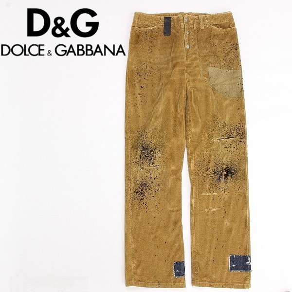 高速配送 ◇D&G ドルチェ＆ガッバーナ ダメージ＆ペイント加工 レザー