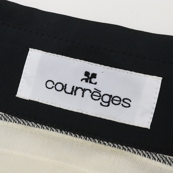 ◆Courreges クレージュ マルチボーダー柄 ウエストリボン 半袖 シャツ ワンピース 40_画像4