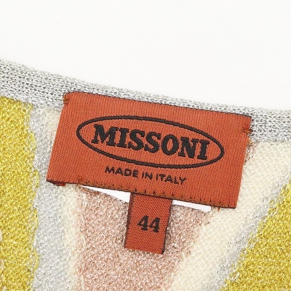 イタリア製◆MISSONI ミッソーニ 総柄 ラメ混 ニット 半袖 トップス カットソー 44_画像4