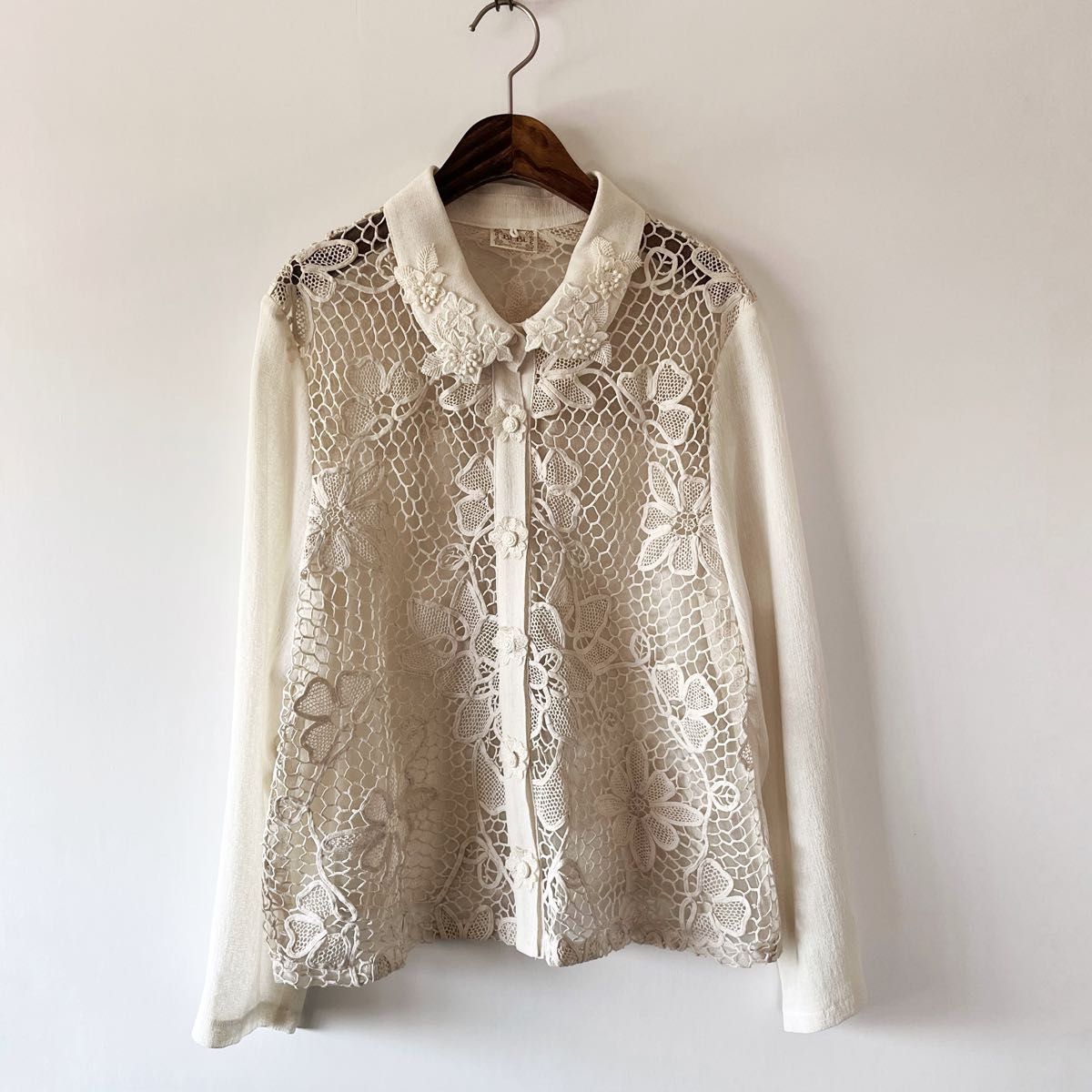 vintage ホワイトレースブラウス boudoir antique 高い www