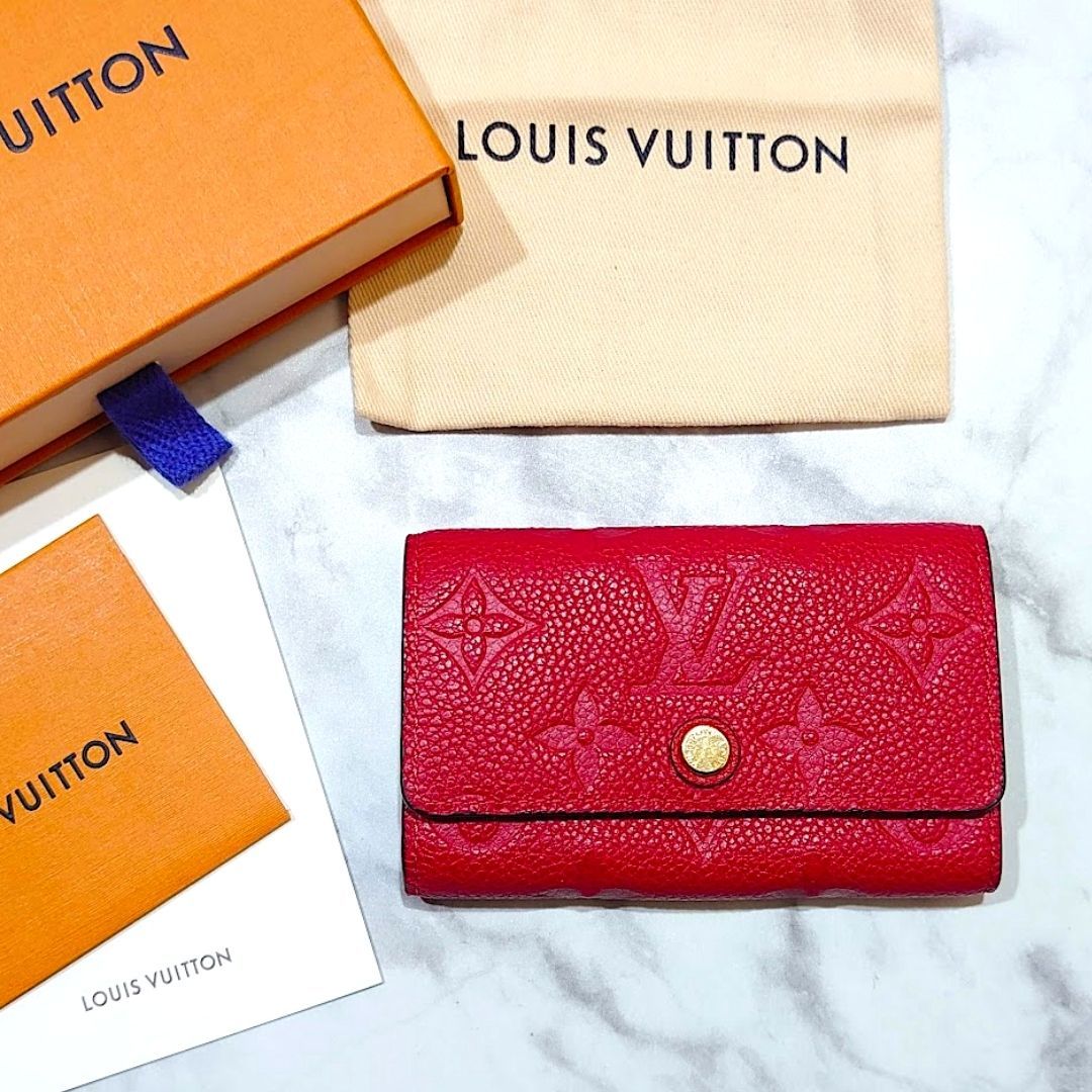 【ほぼ未使用・廃盤品】LOUIS VUITTON ルイヴィトン LV 6連キーケース モノグラム アンプラント M63708 ミュルティクレ6 赤 スカーレット_画像1