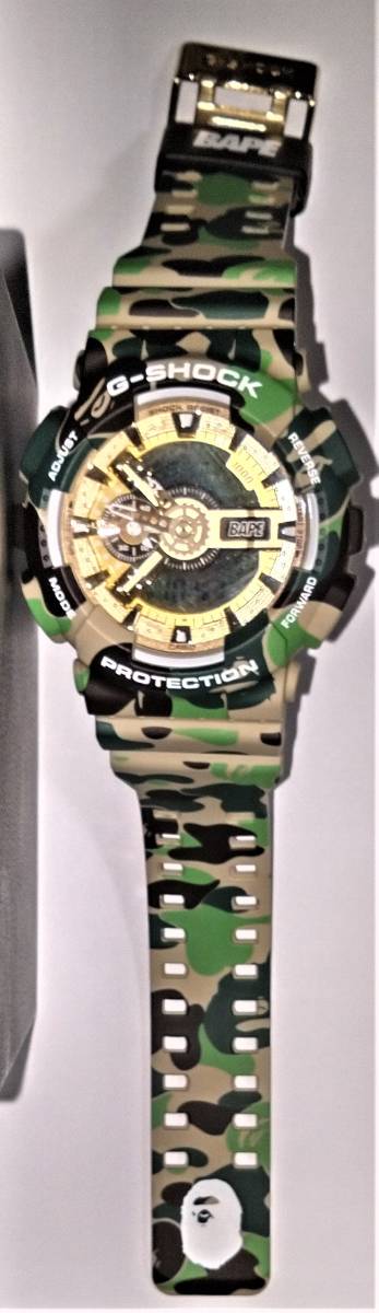 新品同様　激レア　アナデジ　G-SHOCK　ジーショック　GA-110APE　 BAPE アベイシングエイプ コラボ　迷彩　茶　緑　_画像2