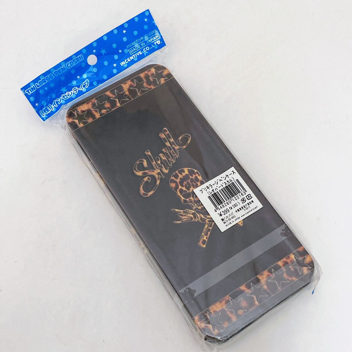 [ unopened / postage 230 jpy / 3 piece set ] can pen case skull pattern can pen can pen case tin plate can missed Skull pattern ..No.30418-1