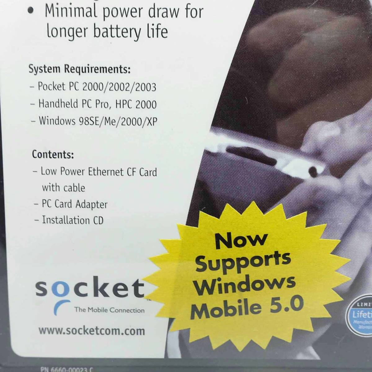 【未開封・現状渡し品】SOCKET CF型 有線LANカード EA0911-336 PCカードアダプタ付 Windows Mobile/Pocket PC対応 コンパクトフラッシュ_画像3