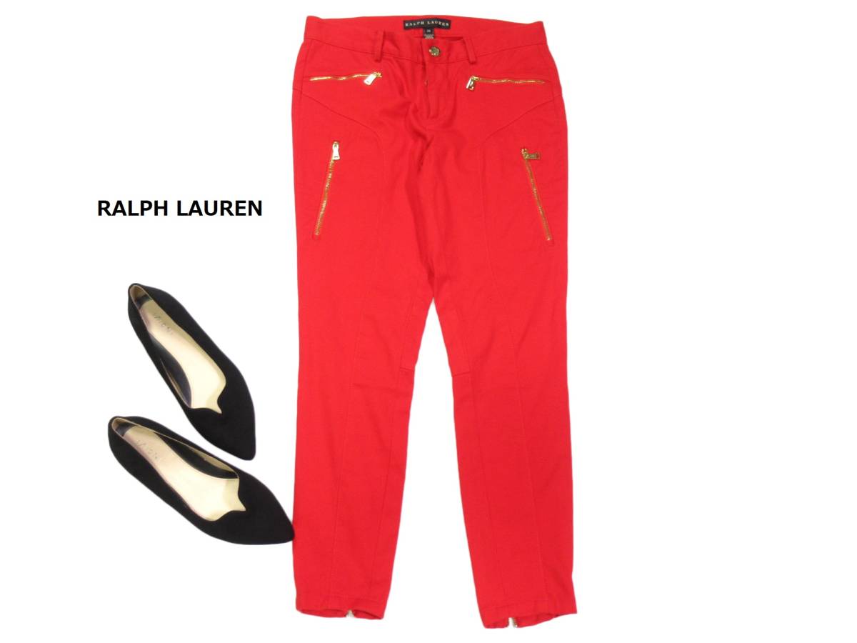  Ralph Lauren RALPH LAUREN adult wonderful style * fastener design pants 26