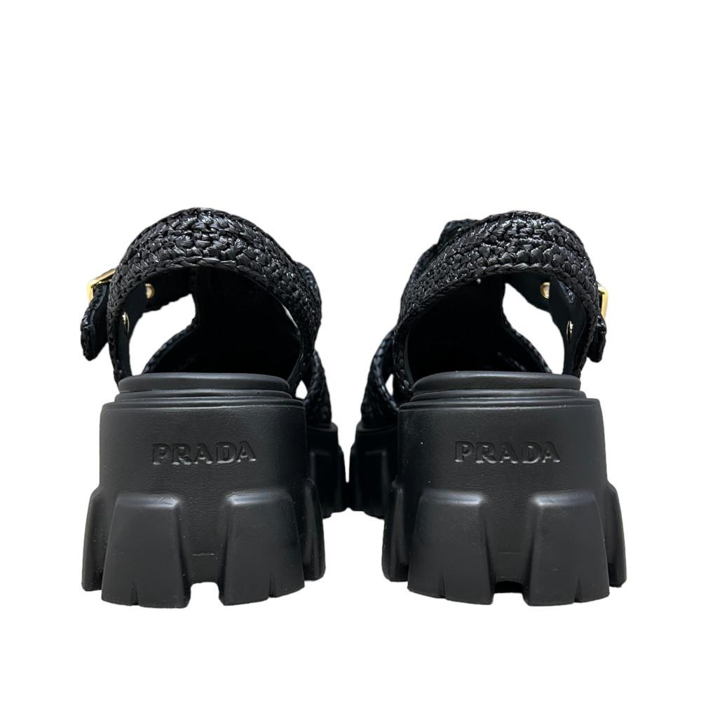 新品 サイズ36(23cm) PRADA トライアングル ロゴ モノリスソール