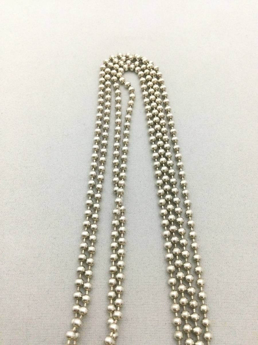 GUCCI Gucci square plate double ball chain necklace silver accessory 925[B925883]