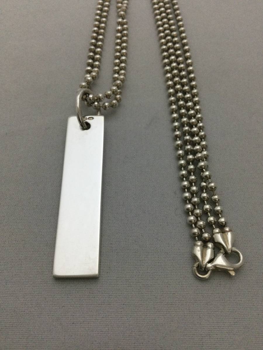 GUCCI Gucci square plate double ball chain necklace silver accessory 925[B925883]