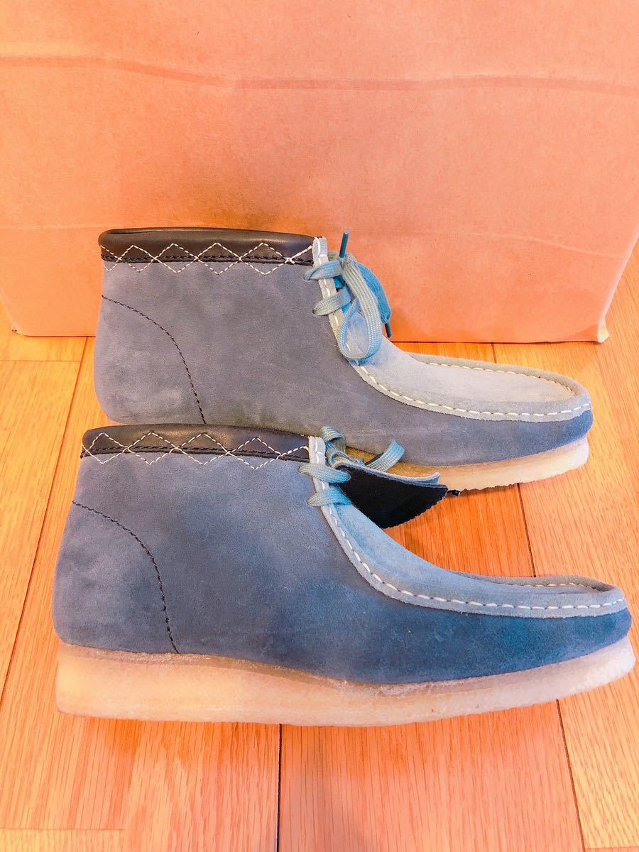 新品】CLARKS クラークス ワラビーブーツ グレー ブルー 28.0