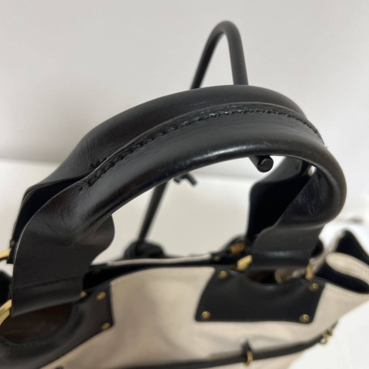 GUCCI グッチ キャンバス ハンドバッグ ポーチ付き レザー 95168