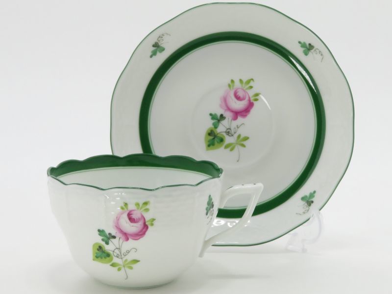  Herend cup & saucer # we n. rose C&S 2 customer set HEREND 1