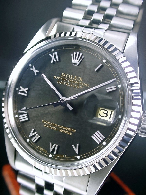 本物 激レア ROLEX ロレックス 18金WGフルーテッド コンピューター オイスターパーペチュアル ref.16014 Cal.3035 デイトジャスト 超美品☆_画像5