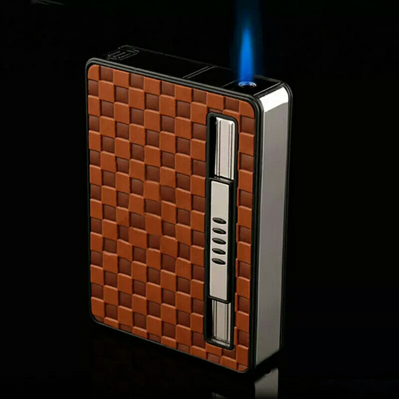  cigarette case turbo lighter built-in Damier style 