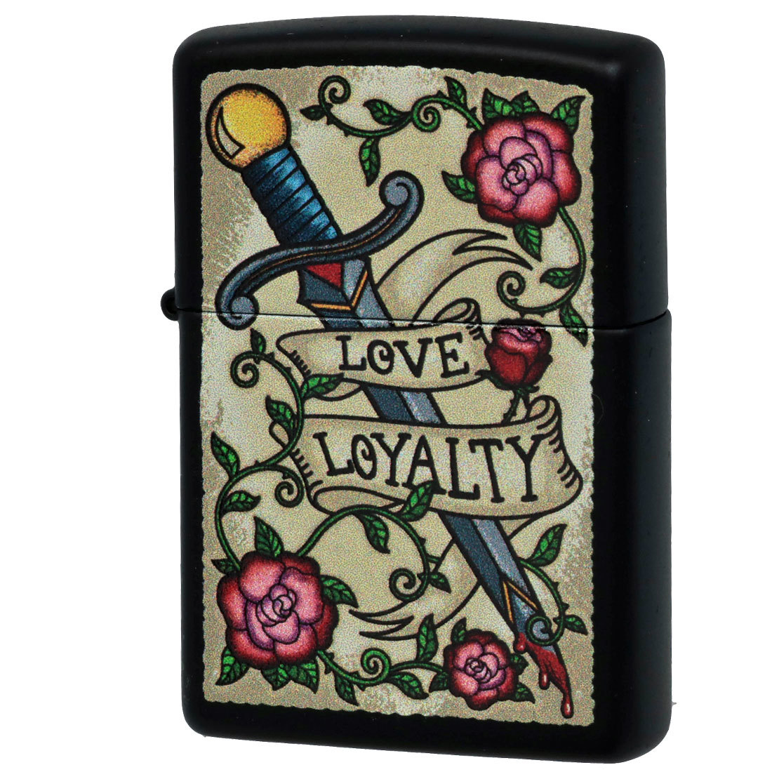 zippo(ジッポーライター)Love Loyalty ブラックマット黒 2023モデル Z218-104620【ネコポス可】_ZIPPO/Love Loyalty ブラックマット黒 2023