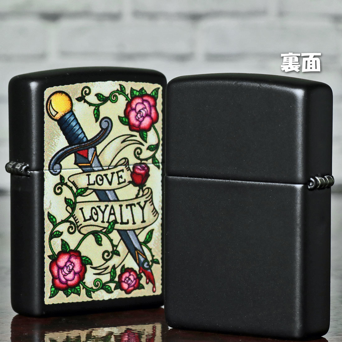 zippo(ジッポーライター)Love Loyalty ブラックマット黒 2023モデル Z218-104620【ネコポス可】_ZIPPO/Love Loyalty ブラックマット黒 2023