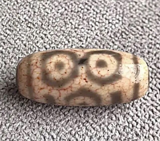 西蔵収集 本物 チベット天珠 ☆龍眼天珠 血糸龍紋☆dzi beads
