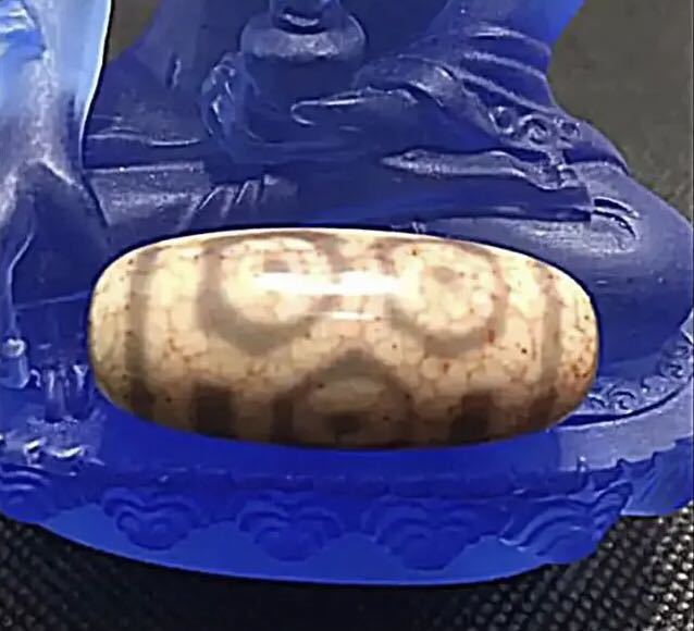 西蔵収集 本物 チベット天珠 ☆龍眼天珠 血糸龍紋☆dzi beads