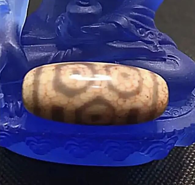 西蔵収集 本物 チベット天珠 ☆龍眼天珠 血糸龍紋☆dzi beads