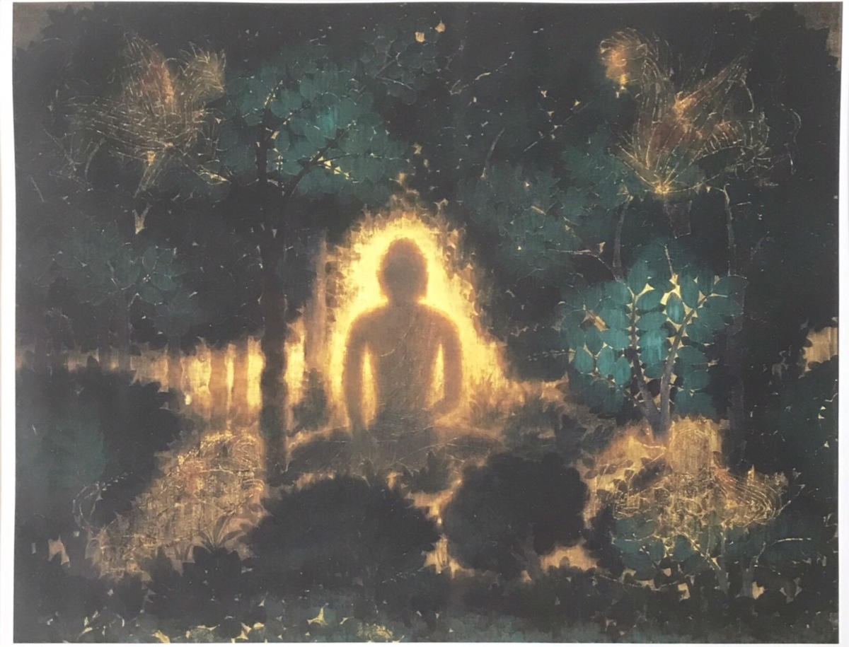 文化勲章受章画家! 平山郁夫 複製画 「楽土」 1965年 【正光画廊】-