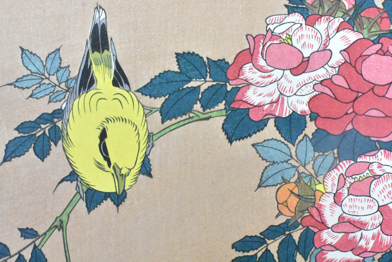 三大浮世絵師:葛飾北斎 純手刷木版画 花鳥風月選集 「長春花 三大浮世絵師:葛飾北斎 純手刷木版画 花鳥風月選集 「長春花