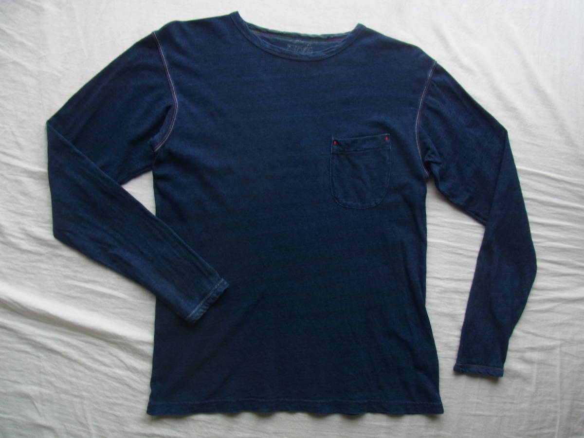 45rpm フォーティーファイブ　インディゴ染め　長袖Tシャツ　サイズ 3 日本製_画像1
