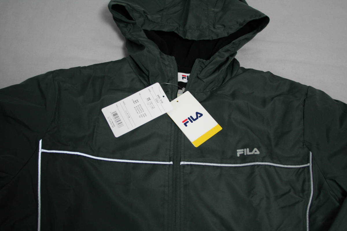 FILA フィラ 撥水 厚手 裏起毛 ウインド パーカー ジャケット　LL　チャコール　①　_画像1