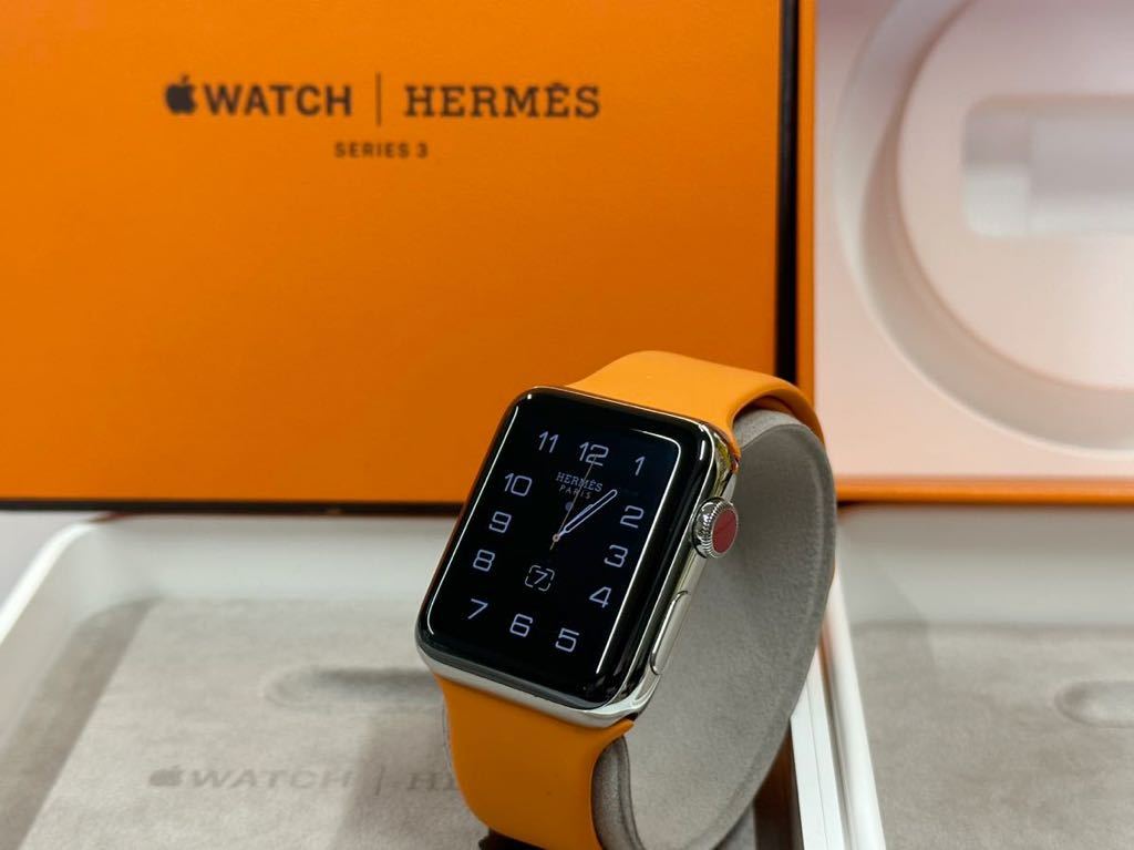 ☆即決 美品 バッテリー100% Apple watch HERMES Series3 42mm アップルウォッチ エルメス 本体 GPS+Cellular 771
