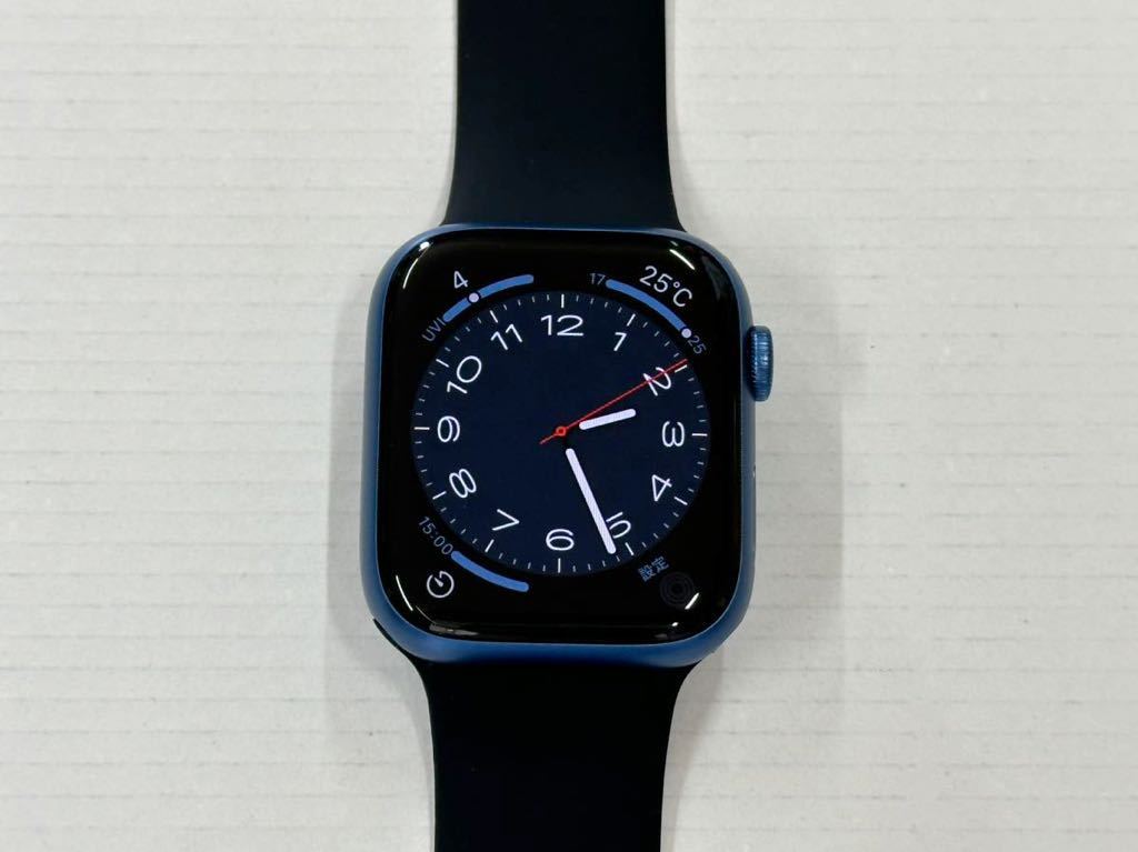 即決 美品 Apple Watch series7 45mm 青 ブルーアルミニウム アップル