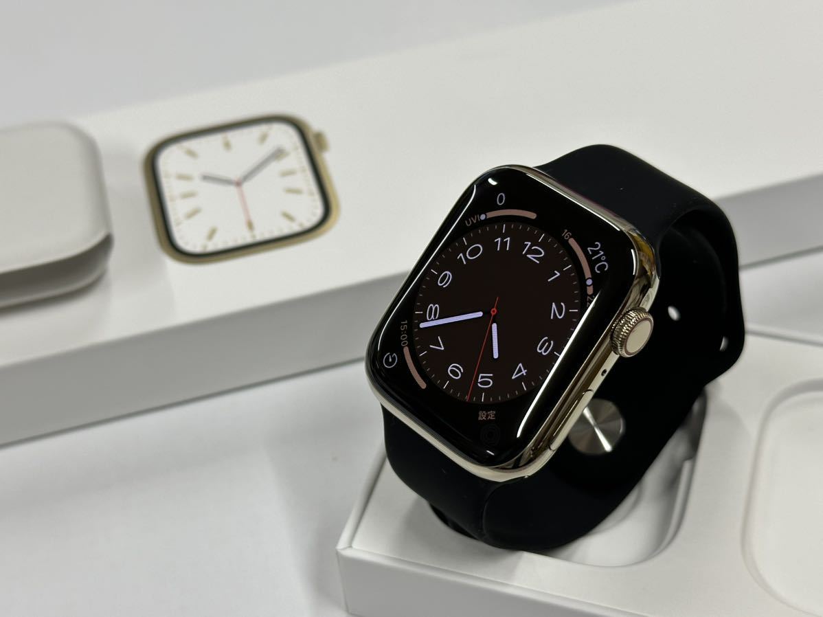 ☆即決 美品 ケア+ Apple Watch series7 45mm ゴールドステンレス