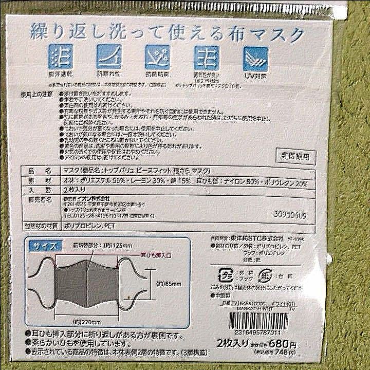 極さらマスク　2枚入り