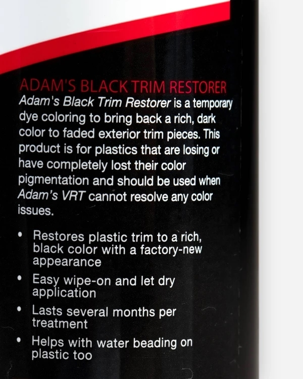 アダムスポリッシュ Adam’s Black Trim Restorer | ブラックトリムリストーラー 4オンス | 118ml_画像3