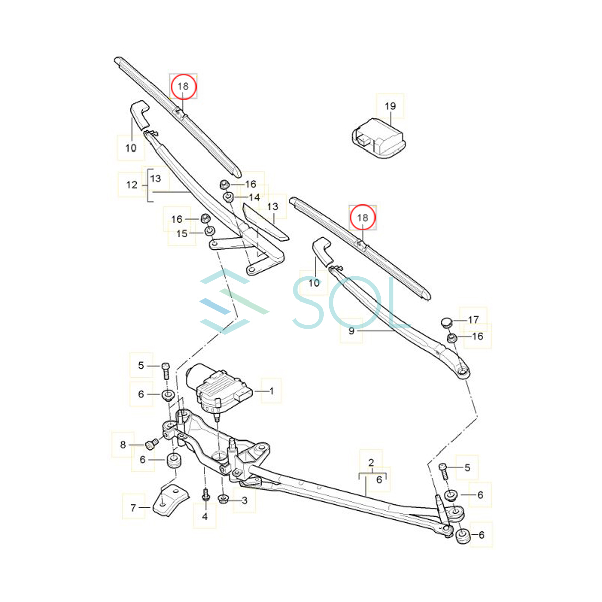 VW ゴルフ(BA5 BV5) ゴルフ5(1K1 1K5) ゴルフ6(5K1 AJ5) 左ハンドル用 フロント ワイパーブレード 左右セット 7L0955425L 7L0955425J_画像2