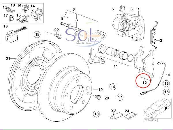 BMW E36 E46 E85 E86 Z4 リア ブレーキパッド 318i 320i 323i 325i 328i 2.2i 2.5i 3.0i 3.0si 34216761239 出荷締切18時_画像2